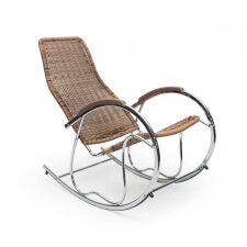 Кресло-качалка HALMAR BEN коричневый микс/хром