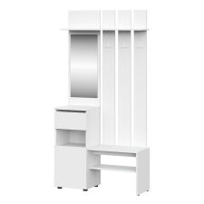 Вешалка NN Мебель (МС Токио) Серия 2 Белый текстурный, с зеркалом