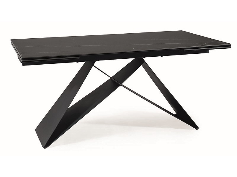 Стол обеденный SIGNAL WESTIN Ceramic Sahara Noir черный/черный мат 160-240/90