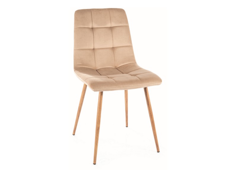 Стул SIGNAL MILA D Velvet Bluvel 28 бежевый/дуб