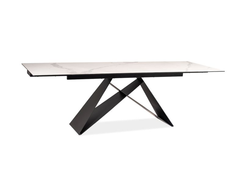 Стол обеденный SIGNAL WESTIN III Ceramic 160 белый/черный матовый 160-240/90