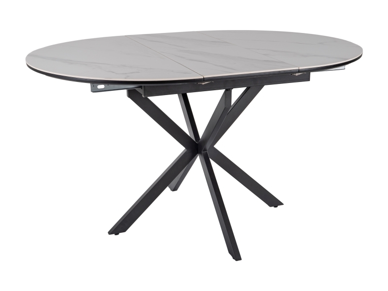 Стол обеденный SIGNAL GASTON Ceramic белый/черный 100-135/100