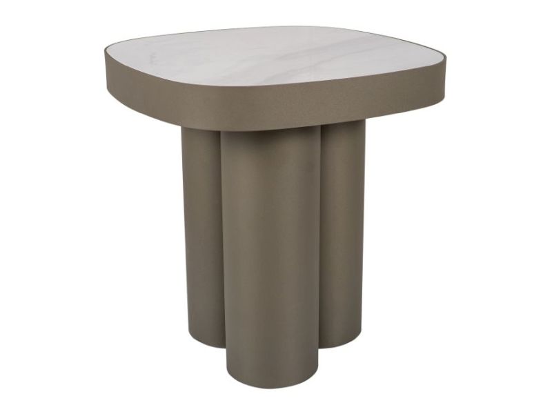 Стол журнальный SIGNAL STELLA C Ceramic белый Nature Cloud/медный 48/48