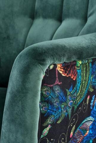 Кресло HALMAR PAGONI Bluvel 78 темно-зеленый/черный