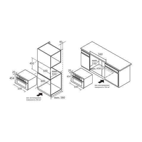 Духовой шкаф компактный WEISSGAUFF OE 446 Black Edition