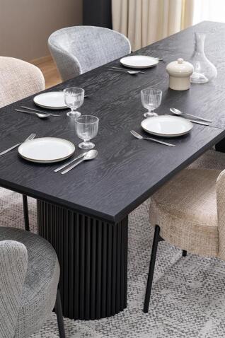 Стол обеденный HALMAR BOLERO черный дуб/черный 160-250/90