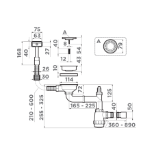 Арматура для одночашевых моек Omoikiri WK-1-S AB