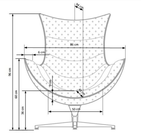 Кресло HALMAR LUXOR белый/хром