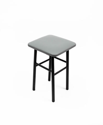 Табурет ВВР Классик серый/черный, экокожа