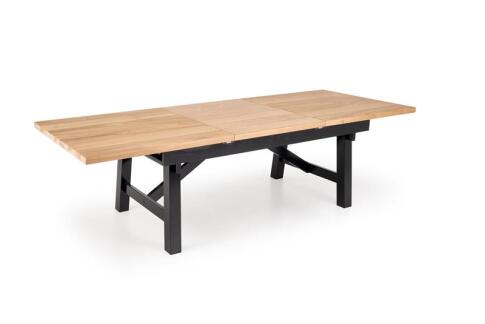 Стол обеденный HALMAR FIESTA дуб натуральный/черный 200-280/100