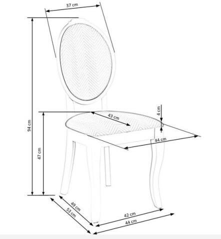 Стул HALMAR VELO белый/серый