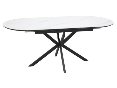Стол обеденный SIGNAL GASTON Ceramic белый/черный 140-180/100