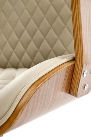 Кресло компьютерное HALMAR TIMBER бежевый/орех