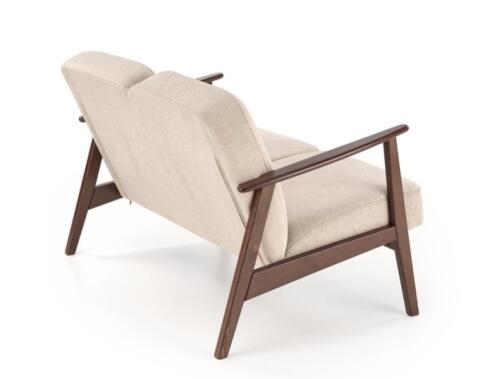 Диван HALMAR MILANO 2S tap. Castel 15 бежевый/орех