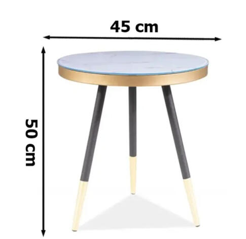 Стол журнальный SIGNAL VEGA C мраморный эффект/черный, 45/50