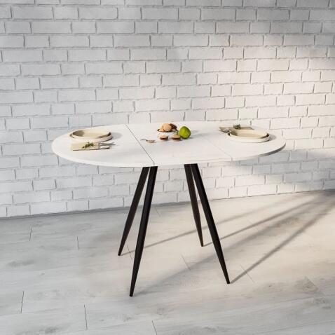 Стол ВВР Элип Дуб крафт белый/черный конус, ЛДСП