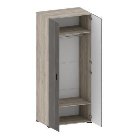 Шкаф САНТАН Шер ШК-3302 Дуб серый/Айронвуд серебро