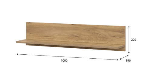 Полка навесная SV-МЕБЕЛЬ (МС Милан К) Дуб Золотой