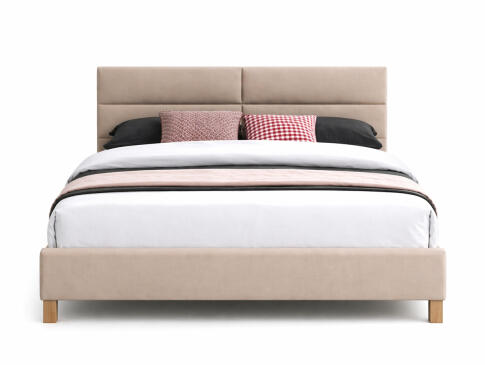 Кровать SIGNAL SIERRA Velvet Bluvel 28 бежевый/дуб 160/200
