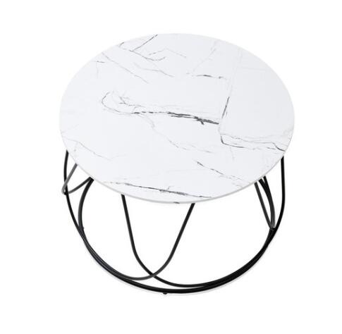 Стол журнальный HALMAR NUBIRA белый мрамор/черный, 60/41