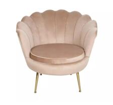 Кресло SIGNAL CAMELLIA Velvet Bluvel 28 бежевый/золотой