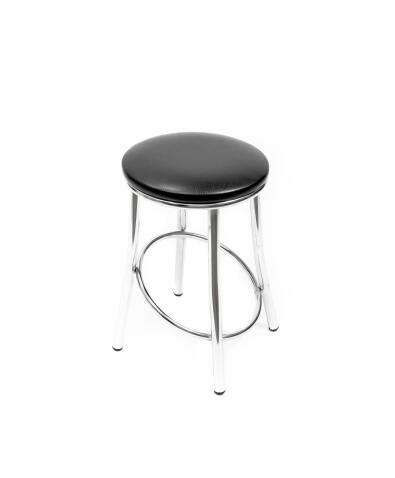 Табурет ВВР Сфера черный/хром, экокожа