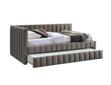 Кровать SIGNAL ALFIE Velvet Bluvel 40 темно-бежевый, 120/200