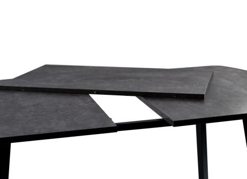 Стол ВВР ЛДСП Раздвижной Камень Темный/Профиль Черный, 110/150/70
