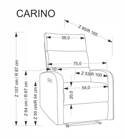 Кресло HALMAR CARINIO серый