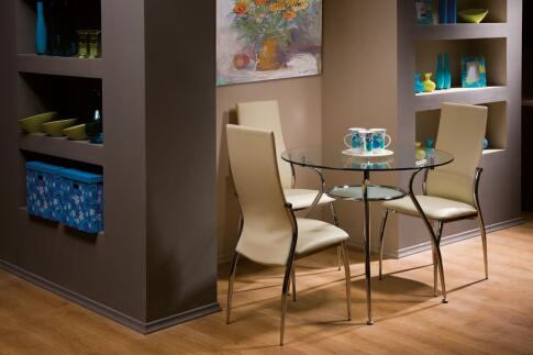 Стол обеденный SIGNAL FINEZJA A прозрачный/хром 90