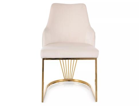Стул SIGNAL ALURE Velvet Bluvel 22 светло-бежевый/золотой