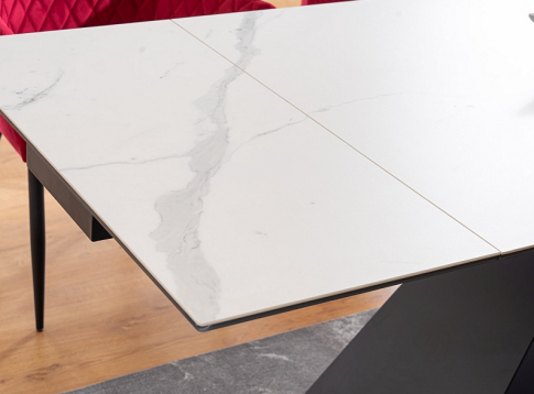 Стол обеденный SIGNAL WESTIN III Ceramic 160 белый/черный матовый 160-240/90