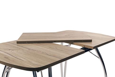 Стол ВВР Раздвижной пластиковый Дуб кера/паук хром 110-150/70