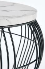 Стол журнальный HALMAR ADRIANNA белый мрамор/черный