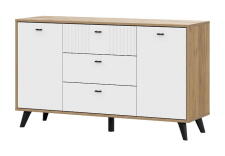 Комод SV-МЕБЕЛЬ (МС Милан К) Дуб Золотой/Белый матовый, 3 ящ. 2 ств.