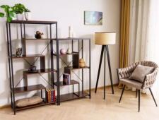 Стеллаж SIGNAL NET A орех/черный 163/85