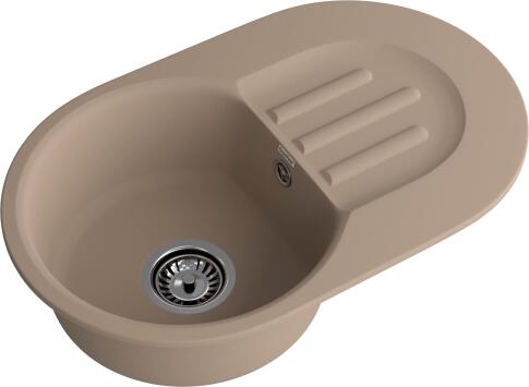 Кухонная мойка GRANFEST SMART SM-685L песочный + сифон