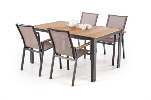 Стул HALMAR FIERRO черный/серый/коричневый