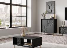 Комод HALMAR BULLET KM-2 черный/золотой