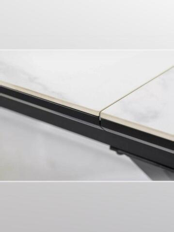 Стол обеденный SIGNAL LOGAN Ceramic белый/черный мат 160-200/90