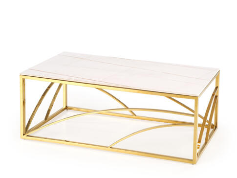 Стол журнальный HALMAR UNIVERSE 3 белый мрамор/золотой