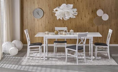 Стол обеденный HALMAR NELSON белый/белый 160-200/90