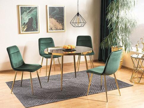 Стол обеденный SIGNAL CALVIN эффект черного мрамора/золотой 100