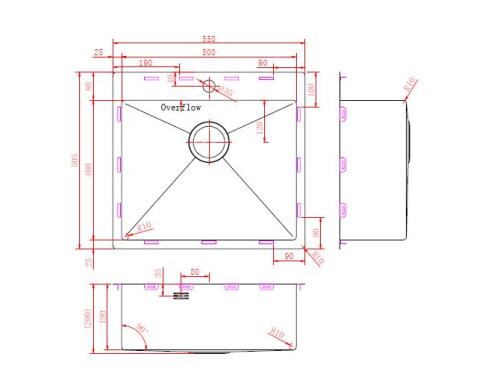 Мойка ZORG ZRN 5055 PREMIUM PVD Gunblack