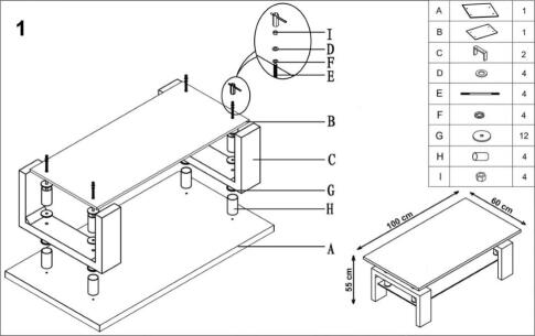 Стол журнальный HALMAR DIANA H белый, 110/60/55