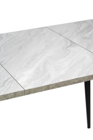 Стол ВВР Раздвижной пластиковый Лавант/бетон светлый/черный конус 110-150/70