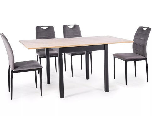 Стол обеденный SIGNAL FLIP дуб артизан/черный 80-160/80