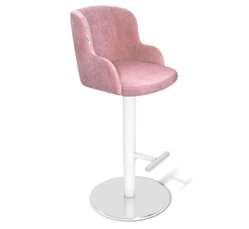 Стул барный Sheffilton SHT-ST39/S128 пыльная роза/хром/белый муар