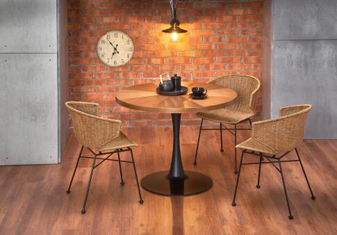 Стол обеденный HALMAR CARMELO орех/черный 100