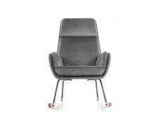 Кресло-качалка SIGNAL HOOVER Velvet серый/черный/дуб